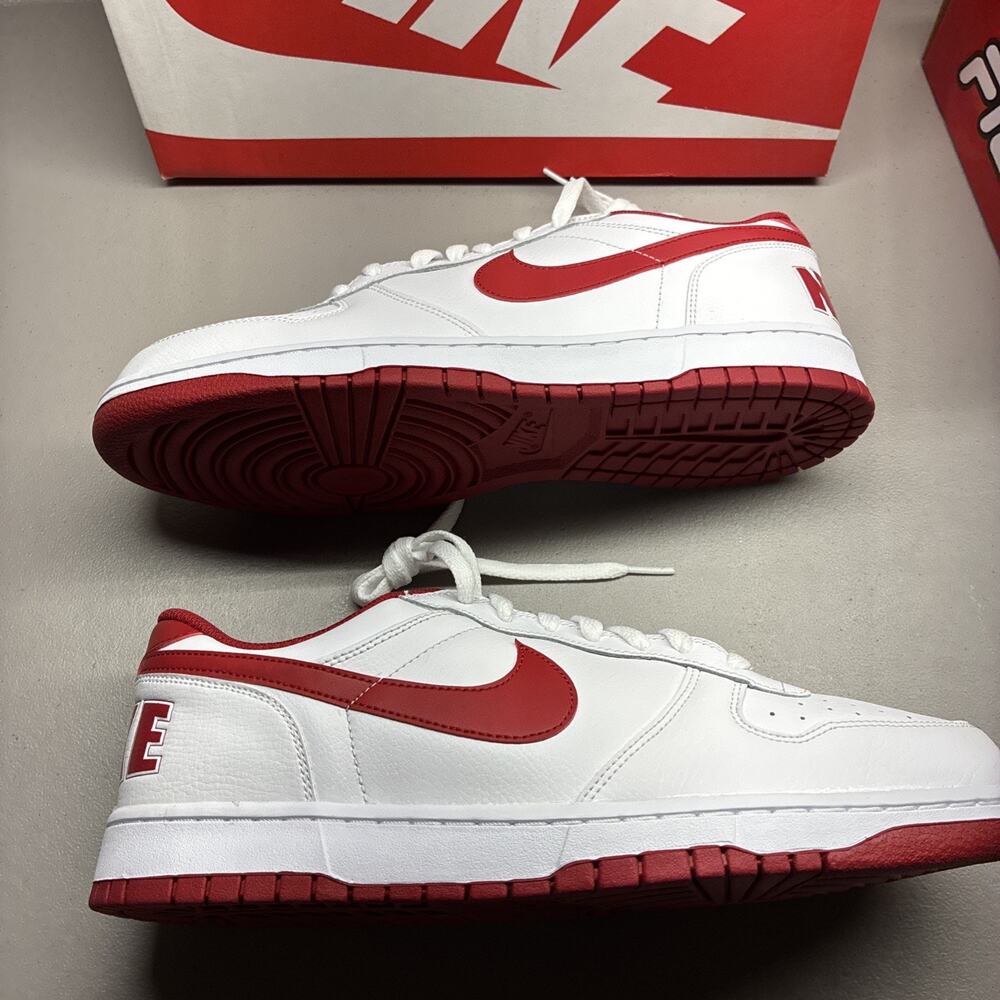 Nike Big Nike Low White & Gym Red Shoes Size 12 Men’s New With Box